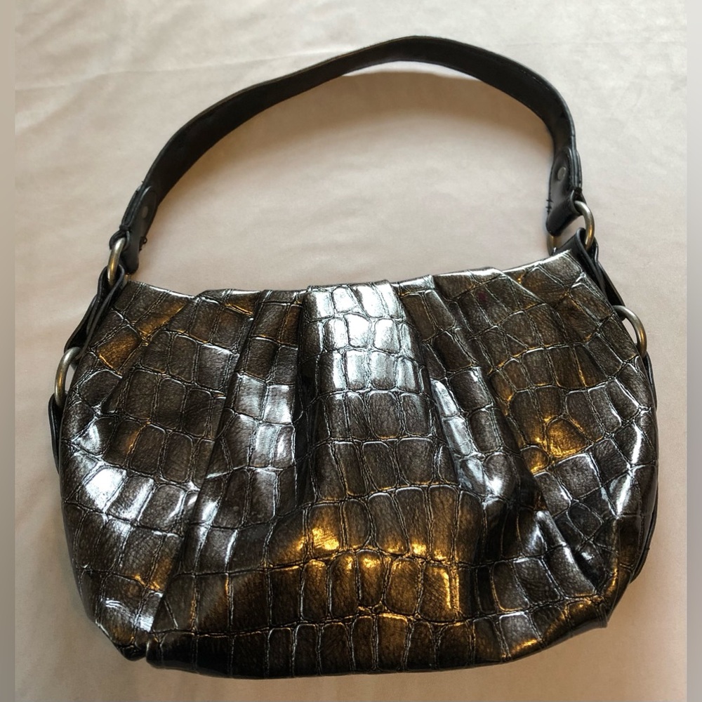 Simply Vera Vera Wang Faux Leather Black Shoulder Satchel Bag